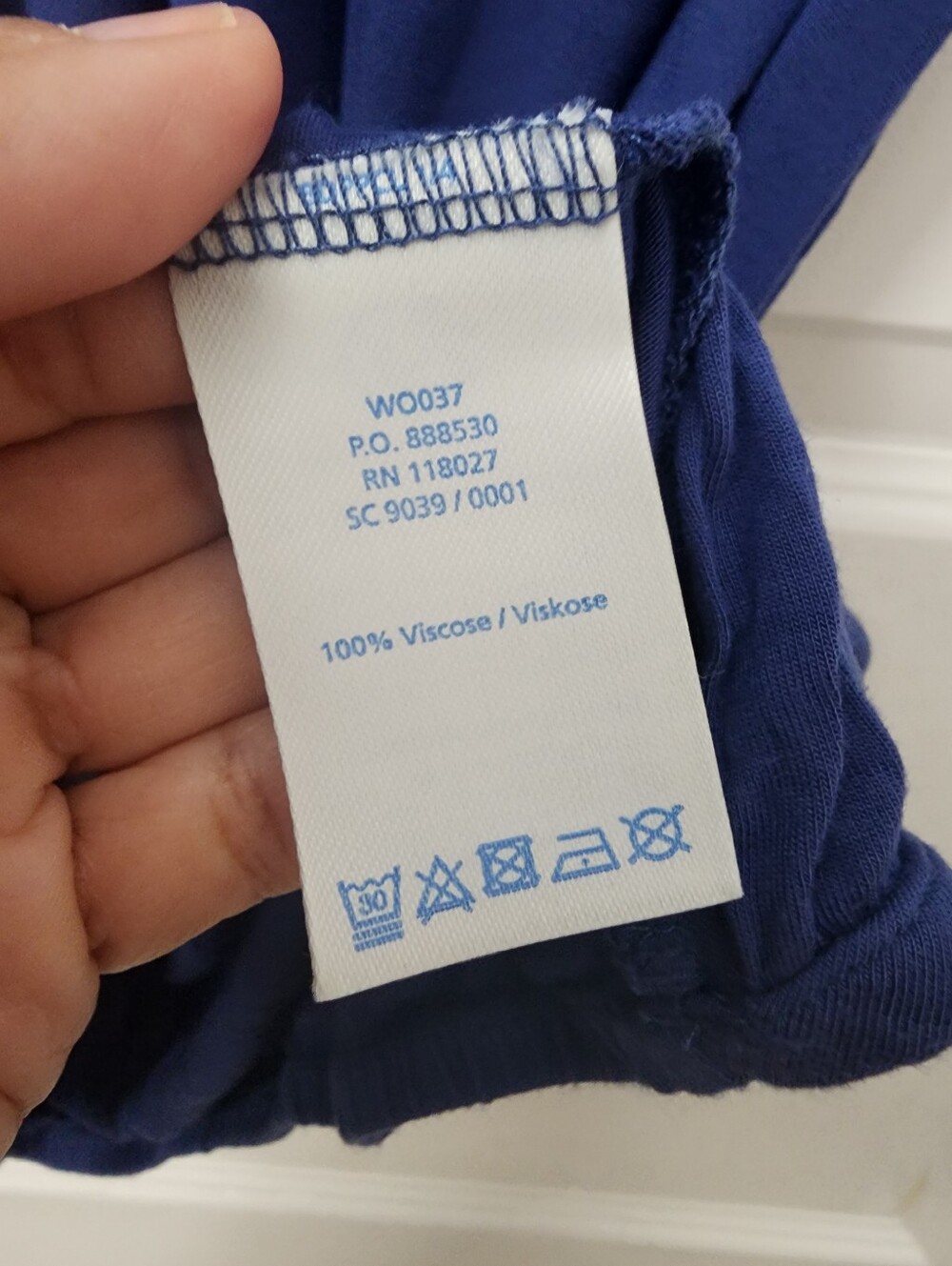 Boden Faux Wrap Blue Top Size 12 - Picture 6 of 6